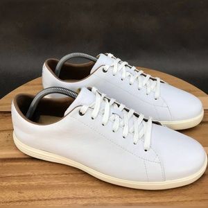 Cole Haan Grand Crosscourt II Sneakers Mens 9 WIDE White Leather Low Top Lace Up